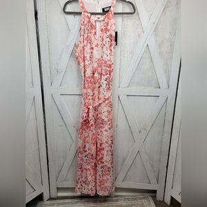 DKNY Printed Floral Feminine Fairy Flowy Romantuc Woman Maxi Dress Size 16‎